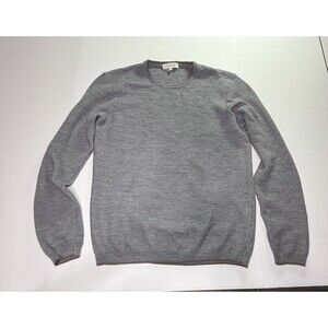 Jack Victor Merino Wool Sweater Mens M Gray Crewneck Luxury Knit NWOT